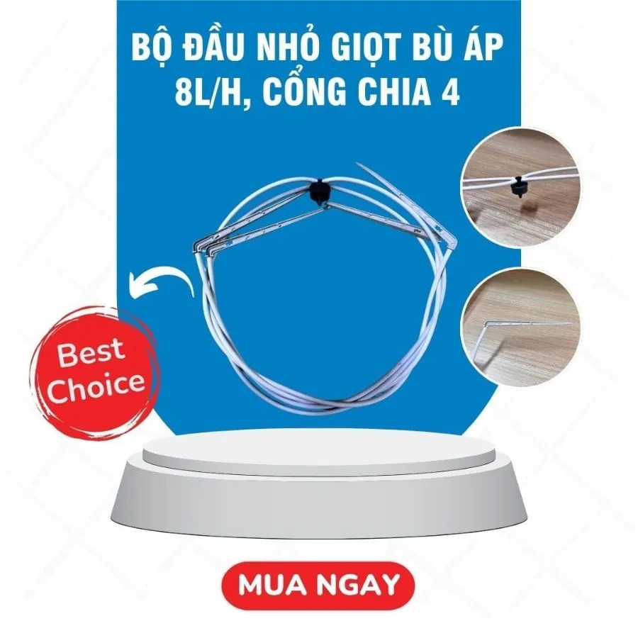 Bộ đầu nhỏ giọt NaanDanJain 8L/h, cổng chia 4