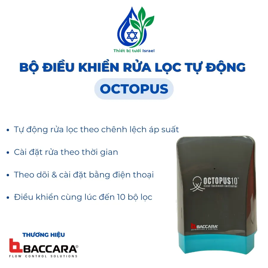 Bộ điều khiển rửa lọc tự động Octopus