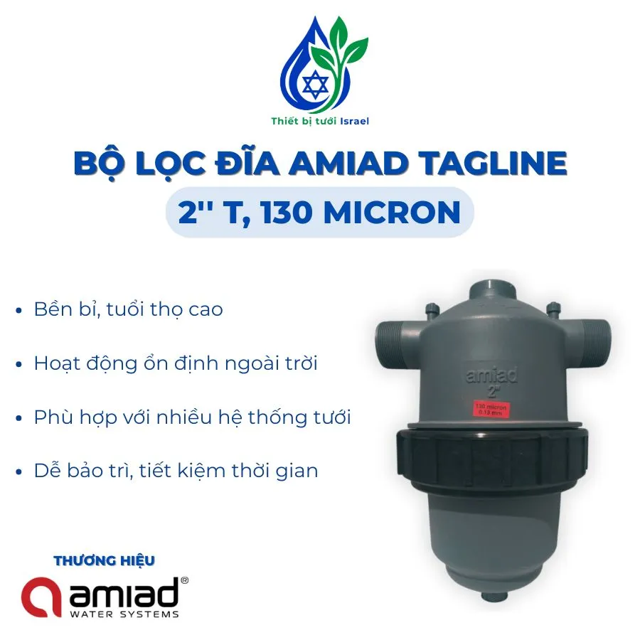 Bộ lọc đĩa thủ công Amiad Tagline 2'', 130 Micron