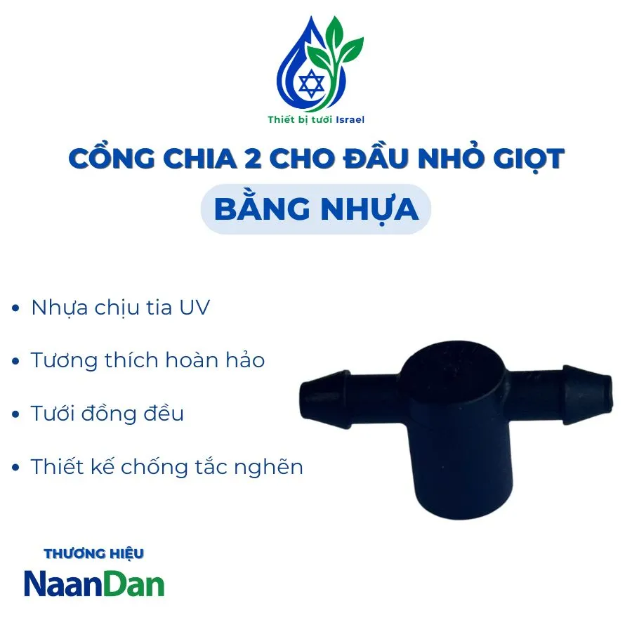 Đầu chia 2 gắn đầu nhỏ giọt
