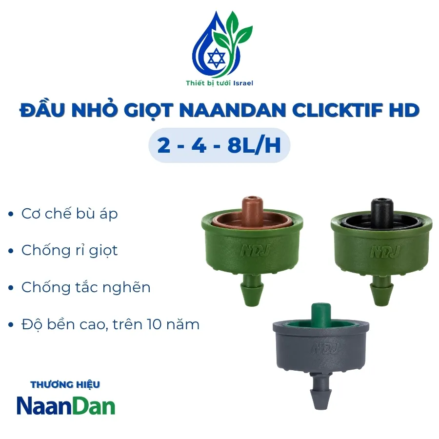 Đầu nhỏ giọt bù áp & chống rỉ giọt ClickTif