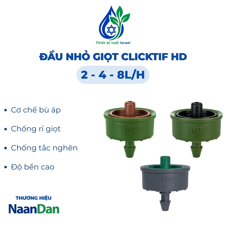 Đầu nhỏ giọt bù áp & chống rỉ giọt ClickTif