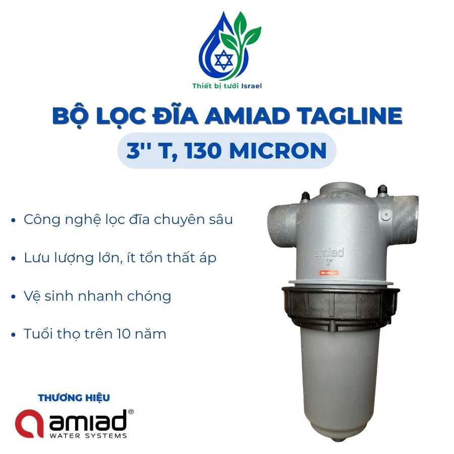 Thiết bị lọc đĩa thủ công 3''T, Tagline, 130 Micron