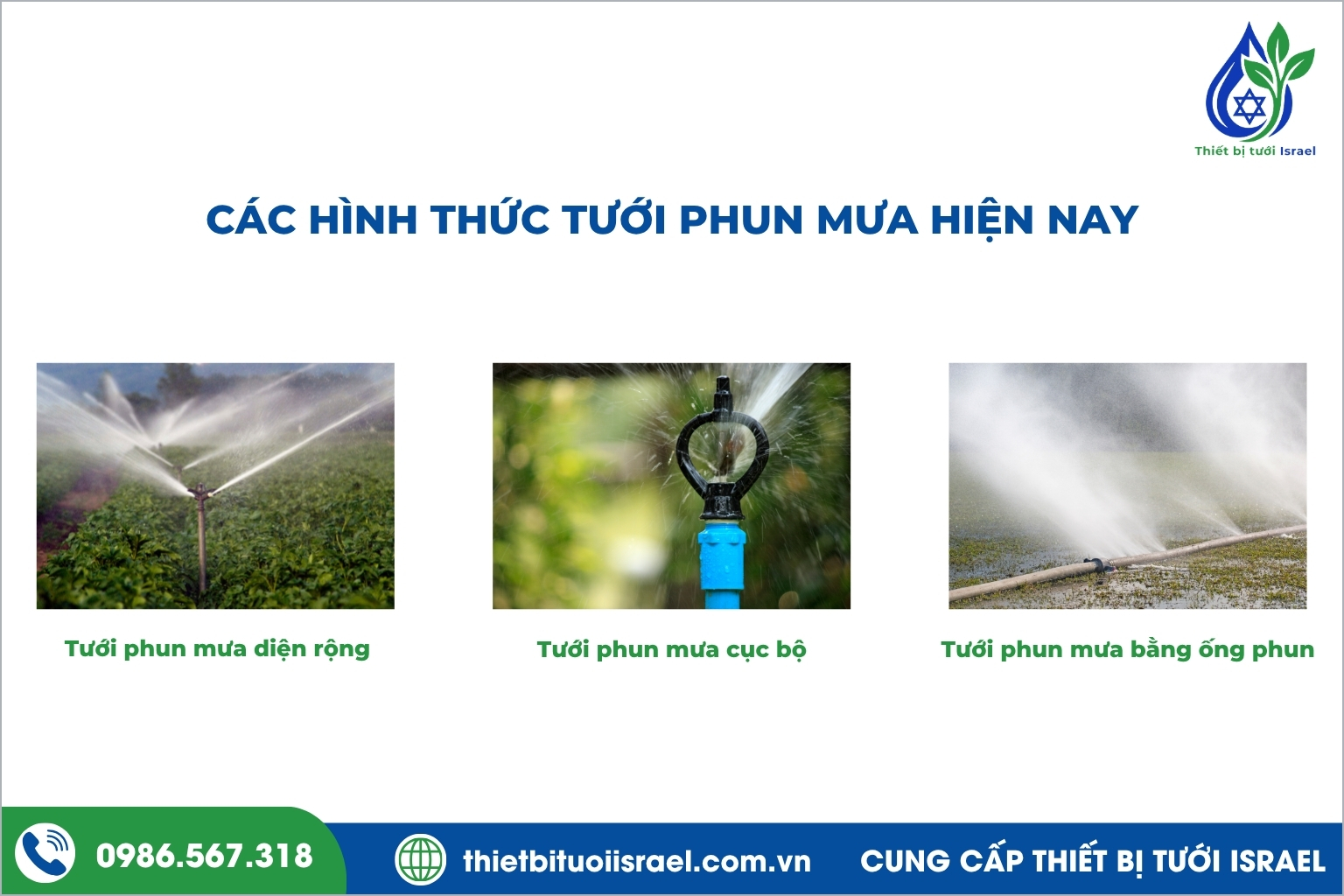 Các hình thức tưới phun mưa phổ biến