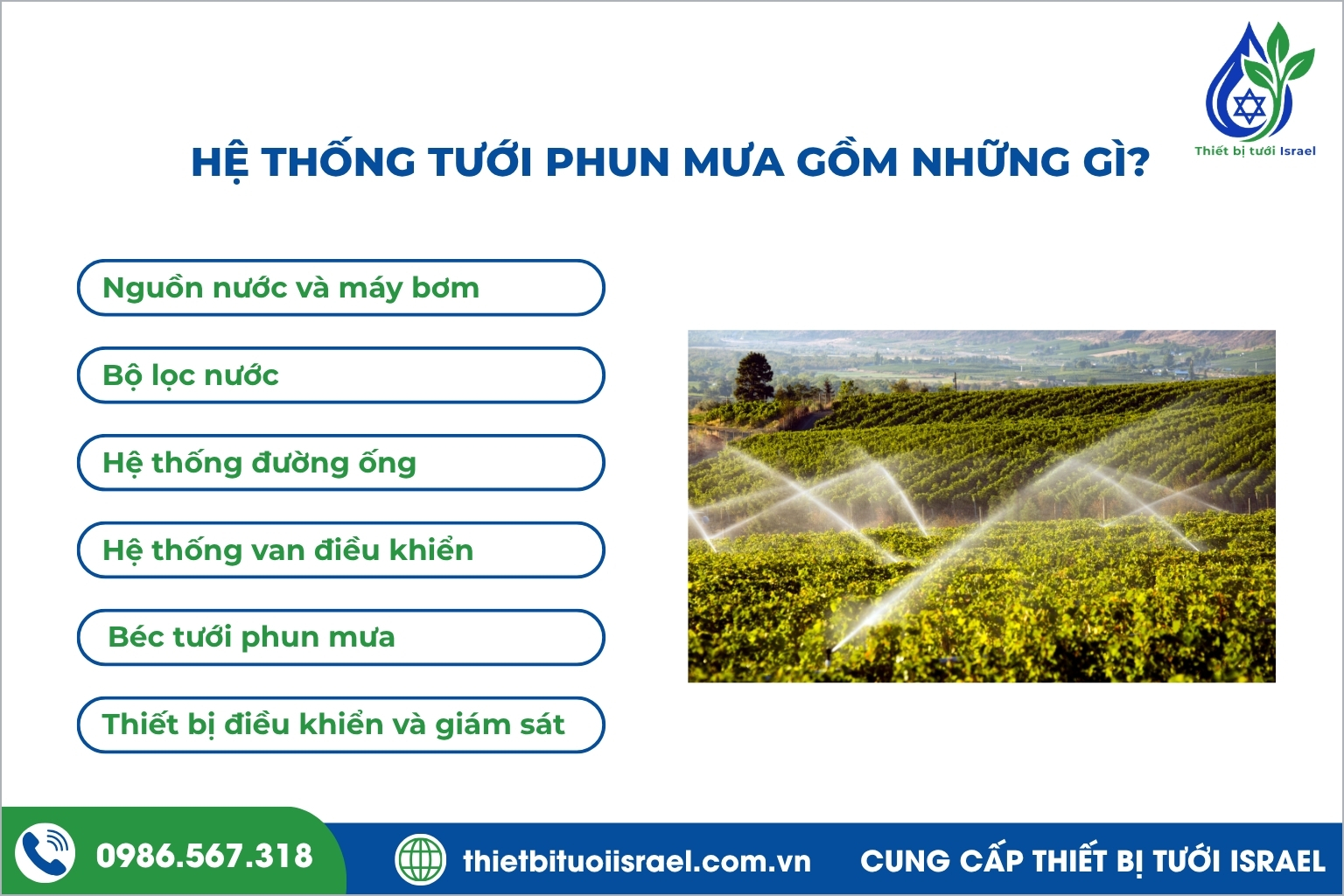 Hệ thống tưới phun mưa gồm những gì?
